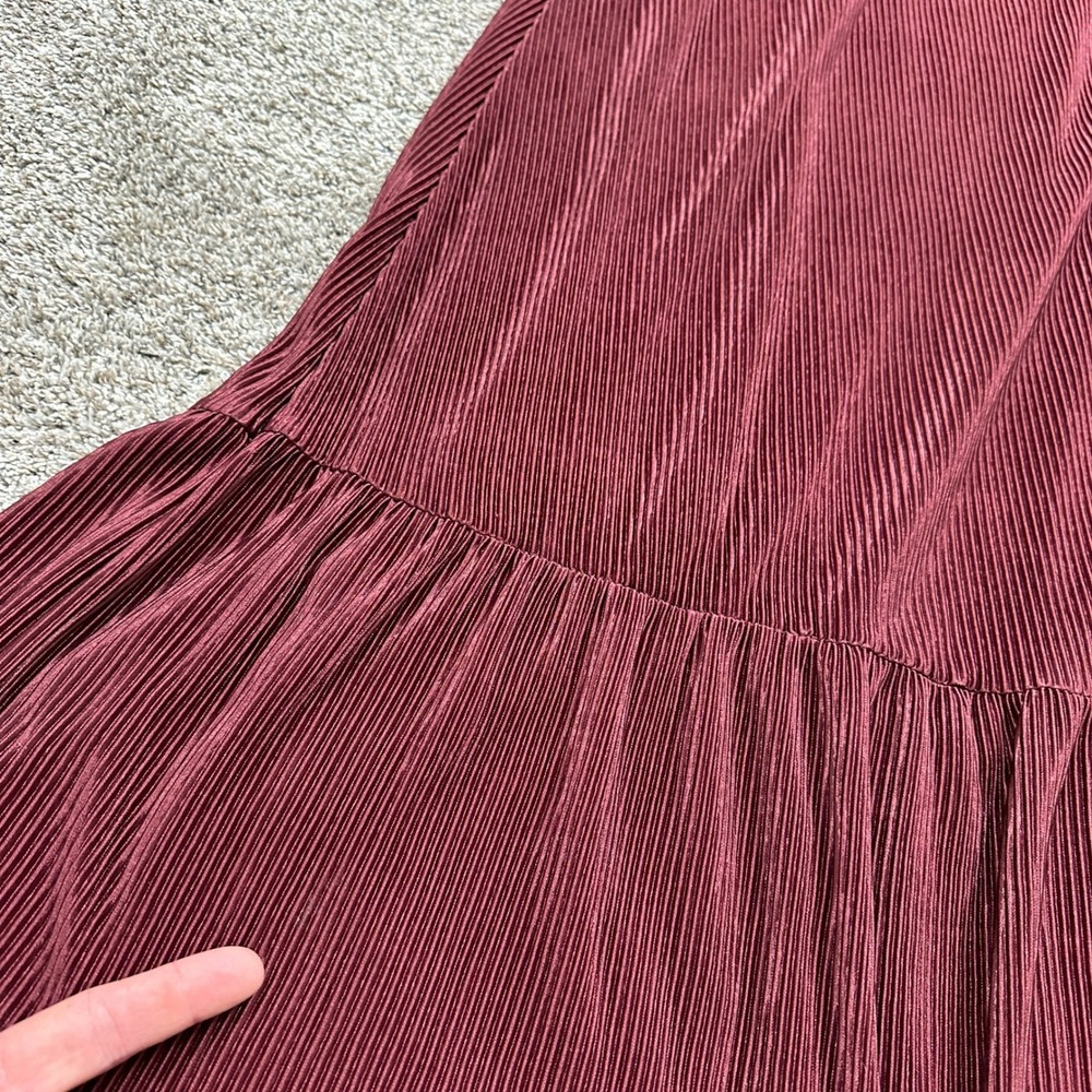 Terra & Sky Midi Dress Womens 3X Plisse Midi Dress Rustic Plum NEW - Picture 7 of 12